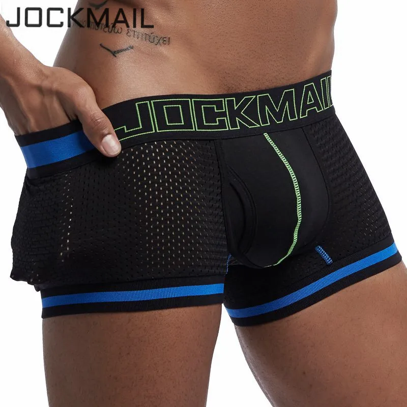 Мужские сетчатые трусы боксеры JOCKMAIL хлопковые дышащие шорты одежда для сна