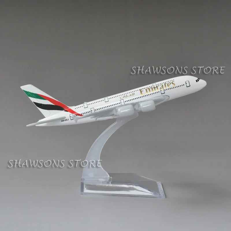 Литая металлическая 1:520 игрушка в виде самолета Airbus A380 Emirates Airliner 15,5 см миниатюрная копия