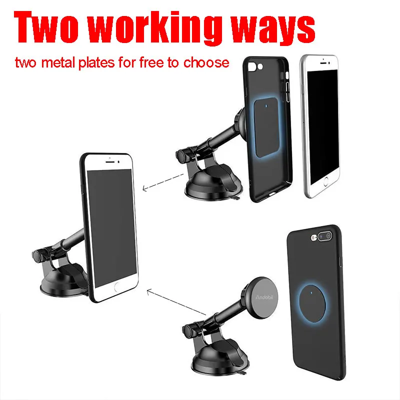 Universal Magnetic Phone Holder for iPhone X/8//7/Plus Samsung Car phone Holder for Car Windshield Dashboard Mount With Cradle