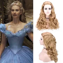 Женский парик Золушки для взрослых, косплей, парик Золушки, длинные волнистые волосы, карнавальный костюм принцессы