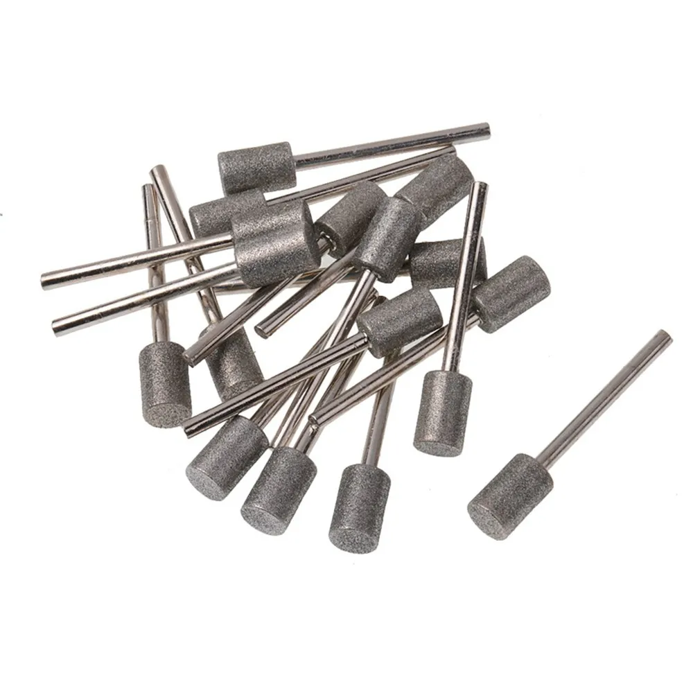 

Diamond Grinding Bits 10pcs 1/8" Shank 6mm Cylindrical Nose Diamond Polishing Abrasive Mounted Points