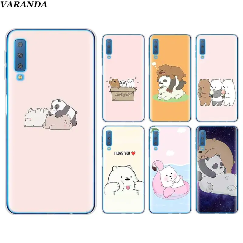 

we bare bears Silicone Phone case for Samsung Galaxy A7 A6 A8+Plus A9 2018 S10 Plus S10e M20 M30 TPU Soft case