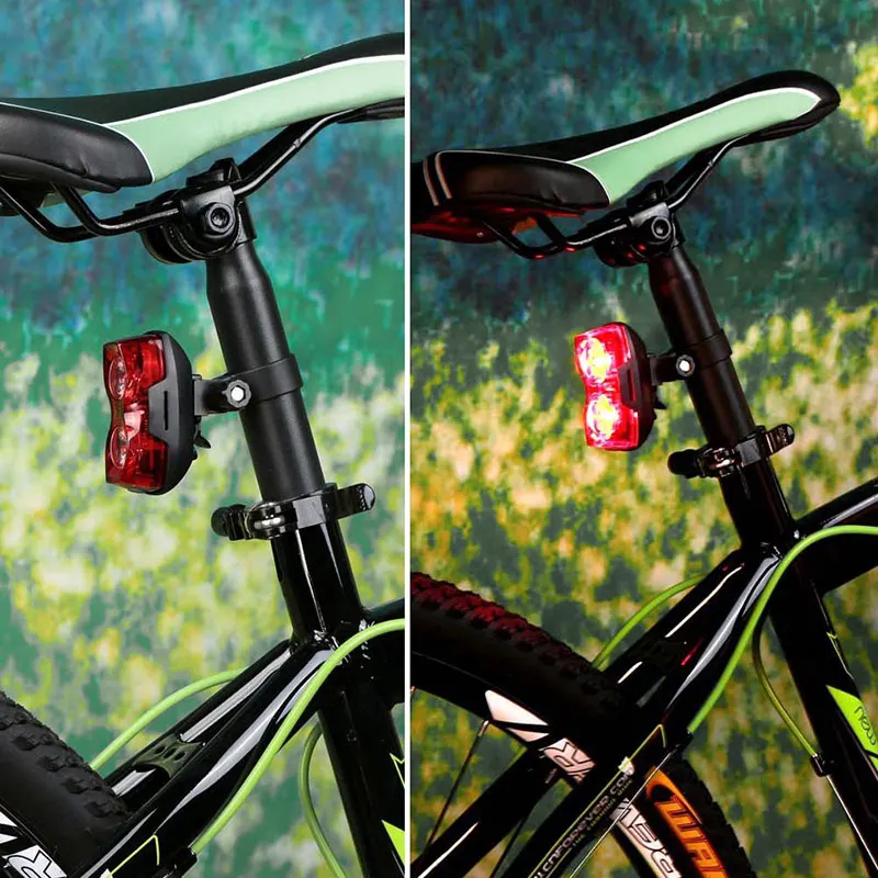 

Bike Taillight Seat Saddle Warning Lights 2 LED Headlight Cycling Night Tail Light Mountain Road MTB Bicycle Saddle Taillights