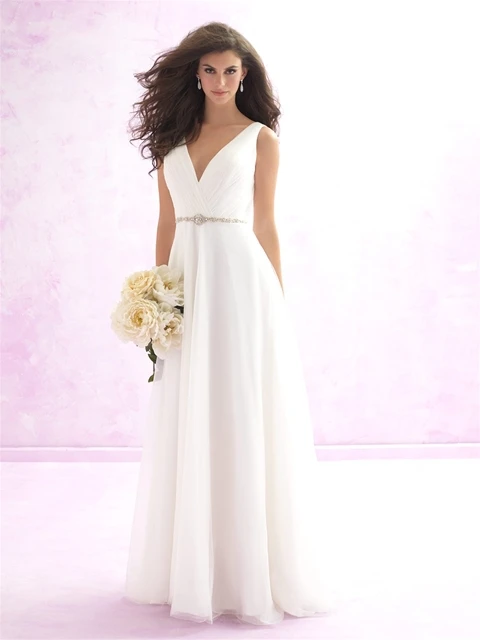 plain chiffon wedding dress