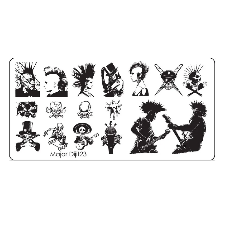 

HOT! Nail Stamping 1PC Fashion Hip-hop Punk DIY Nail Art Image Stamp Stamping Plates Pretty Manicure Template Tool New Brand