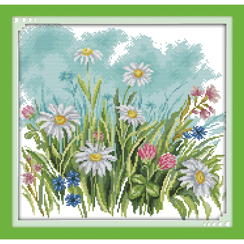 Полевые цветы схема. РТО ромашки. Вышивка полевых цветов. Вышивка крестиком полевые цветы. Ромашки, набор для вышивания.
