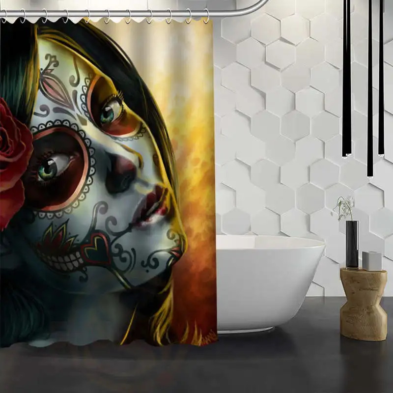 

Vixm Hot Sale Custom Day Of Dead Shower Curtain Waterproof Fabric Bath Curtain for Bathroom