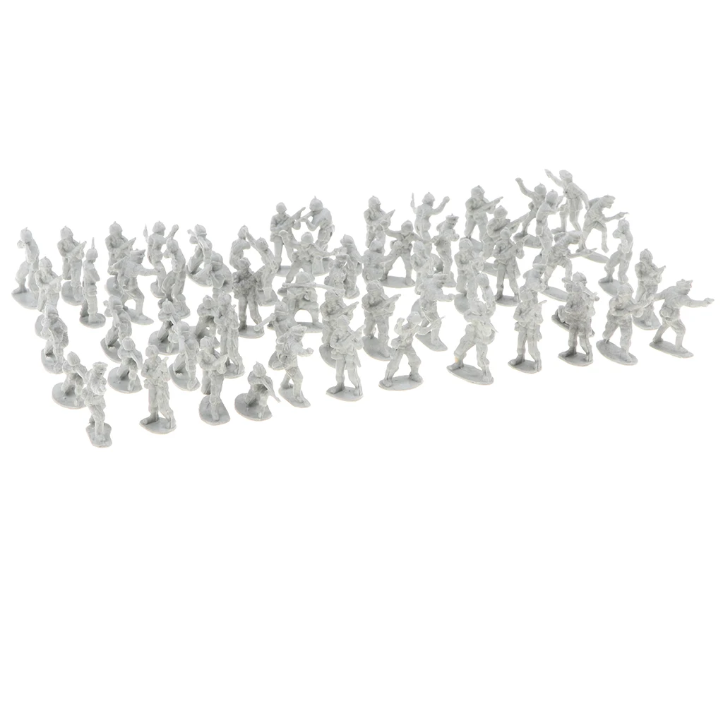 100pcs Mini Army Base Set Accessory - 2cm Toy Soldiers Figurine Model Kids Collection -Grey