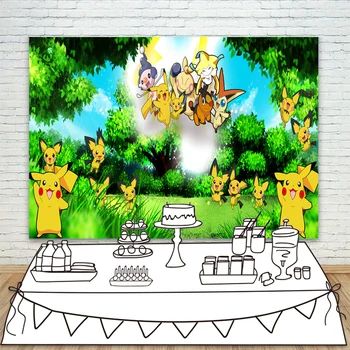 

Pocket Yellow Elf Photo Background Green Forest Jungle Photography Backdrops For Kids Baby Birthday Party Suppy Photo Booth Prop