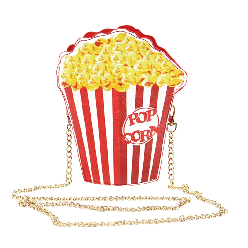 Unique Cartoon Crossbody Bags for Women Hamburger French Fries Popcorn Shape Shoulder Messenger Handbag(Popcorn) | Багаж и сумки