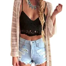 JAYCOSIN танки для женщин Boho женщин вязание крючком топик кофточка кружева жилет Блузка короткий топ, бюстгальтер без косточек 15 p
