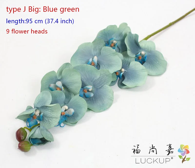 Искусственный латексный цветок орхидеи бабочки орхидеи для дома, дома, свадьбы, фестиваля, 1 стебель, F472 - Цвет: type Jbig Blue green