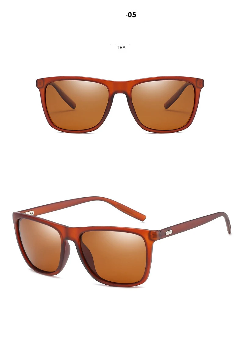 New polarized men's sunglasses UV400 coated glasses square elastic frame ladies sunglasses fashion brand driving sunglasses (15)