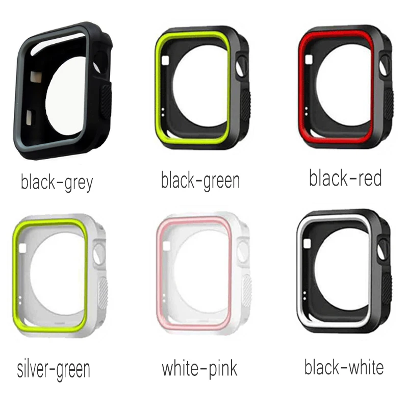 

Sport Watch Case Dual Color Silicone Cases Protector For Apple Watch iwatch Series 3/2/1 38mm/42mm