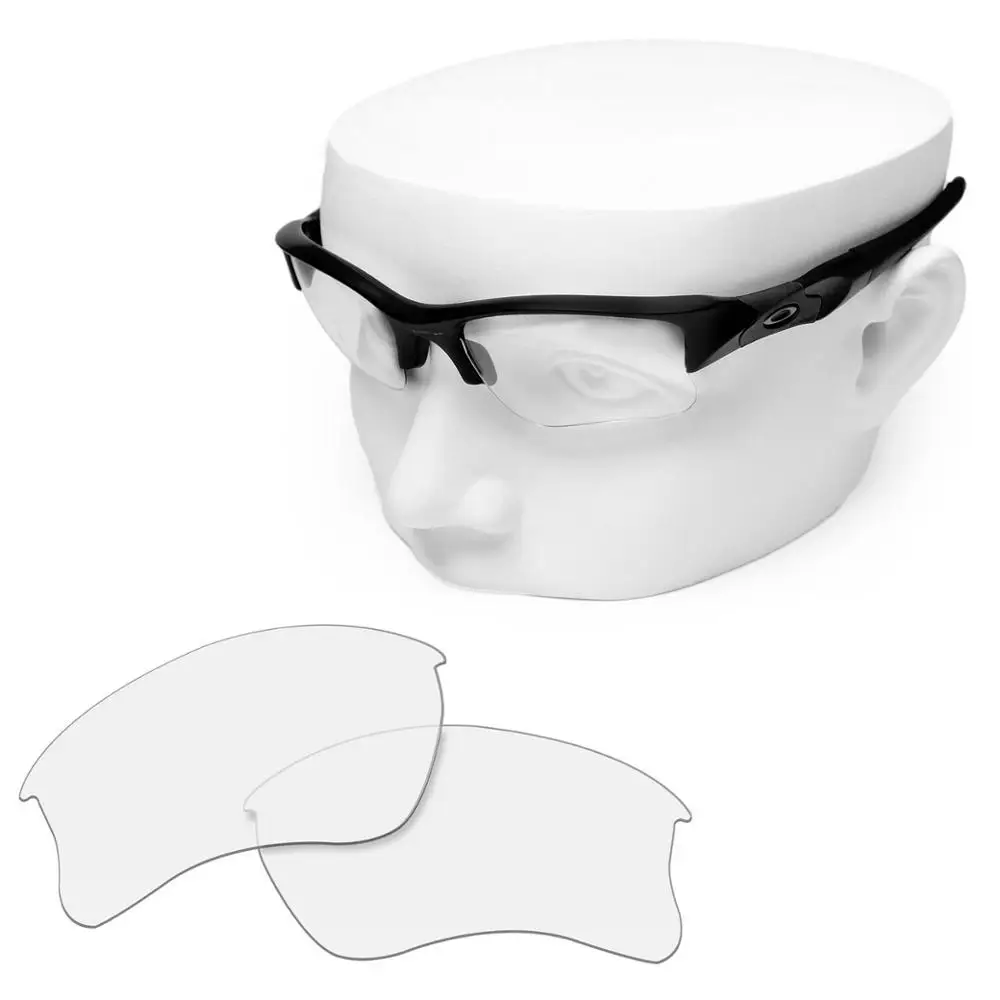 

OOWLIT Replacement Lenses of HD Clear for-Oakley Flak Jacket XLJ Sunglasses
