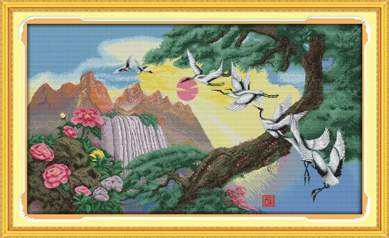 

The Soaring Aspiration Counted Cross-Stitching 11CT Printed 14CT Handmade DMC Set Animal Cross-stitch Kits Embroidery Needlework
