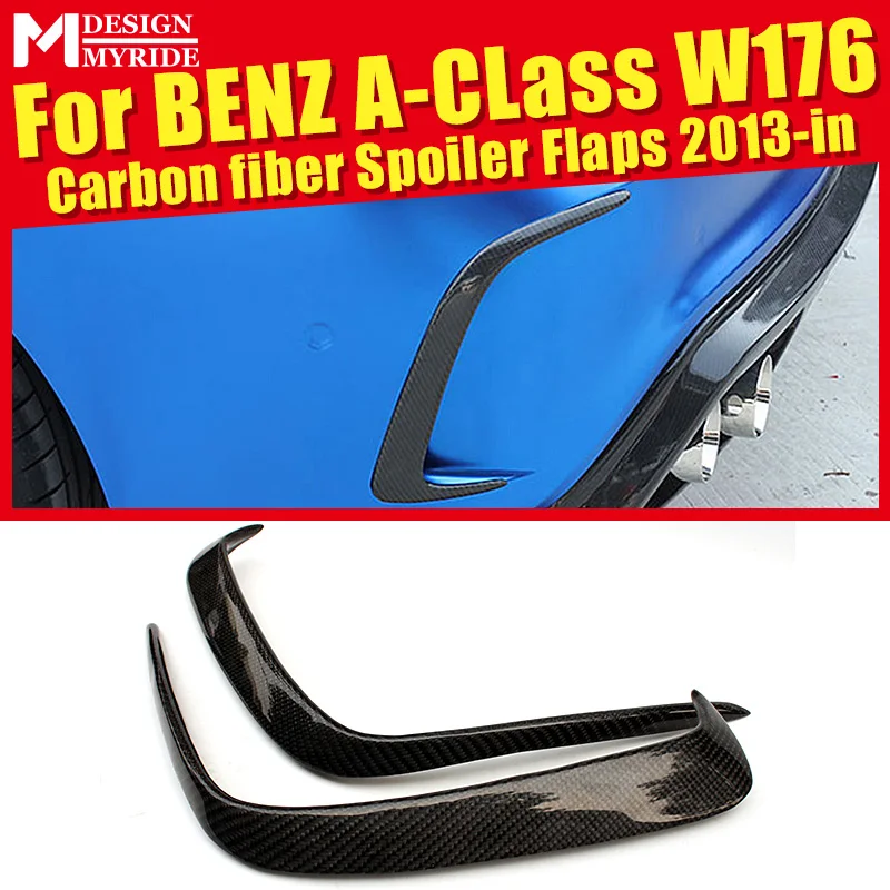 

W176 Rear Lip Splitters Air Flow Vent 2 Pcs Carbon Gloss Black Fits For Benz W176 A180 A200 Rear Bumper Vent Raft Splitter 13-18