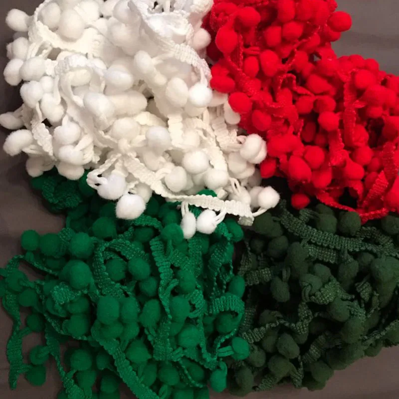 

5 Yards 10mm Lace Fabric Sewing Accessories Pompom Trim Pom Pom Decoration Tassel Ball Fringe Ribbon DIY Material Craft Apparel