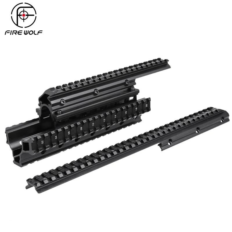 

FIRE WOLF Aluminum Saiga 12-Gauge Accessory Mount System Forend with 2 Top Slots Attach Optics and Accessories