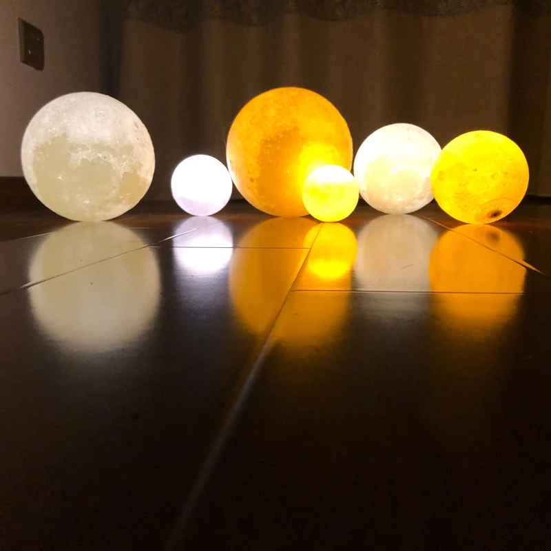 

New 3D printing Moon lamps Colorful change LED touch screen Usb LED night light home decor creative gift