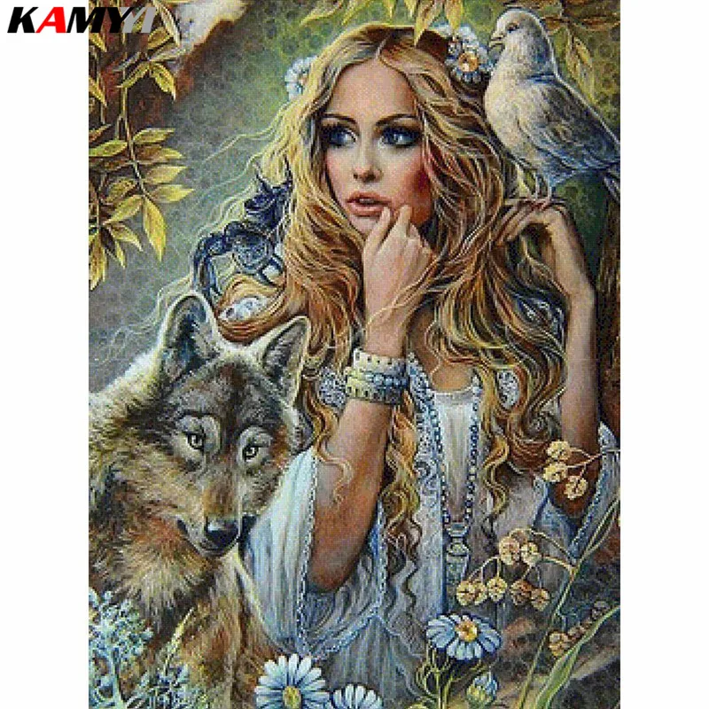 

Diamond Embroidery Portrait Rhinestone Full Square Diamond painting Cross Stitch Girl 5D Diy Wall Decor Gift XY1