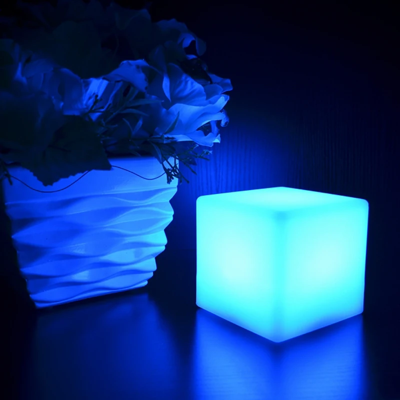 

10/15/20CM 16-Color LED Cube Table Light Coffee Bar Wedding Event Party Decorative Lamps Home Bedroom Romantic Christmas Lights