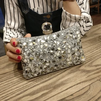 

Brand Luxury Shiny Diamond Evening Bag Women Chain Purse Fashion Crystal Acrylic Clutches Banquet Socialite Ladies Handbag Sac