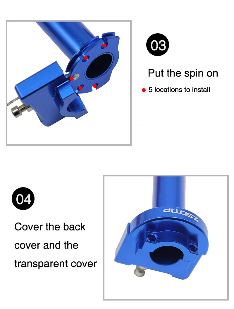 ZS Racing ZSDTRP 7/" мотоцикл дроссельная заслонка поворотные ручки 22 мм ЧПУ алюминиевая ручка с кабелем ускоритель мопед скутер