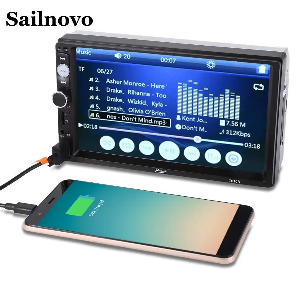 7010B 2 Din Car Video Player Car DVD 7 inch Bluetooth FM Radio Car MP5