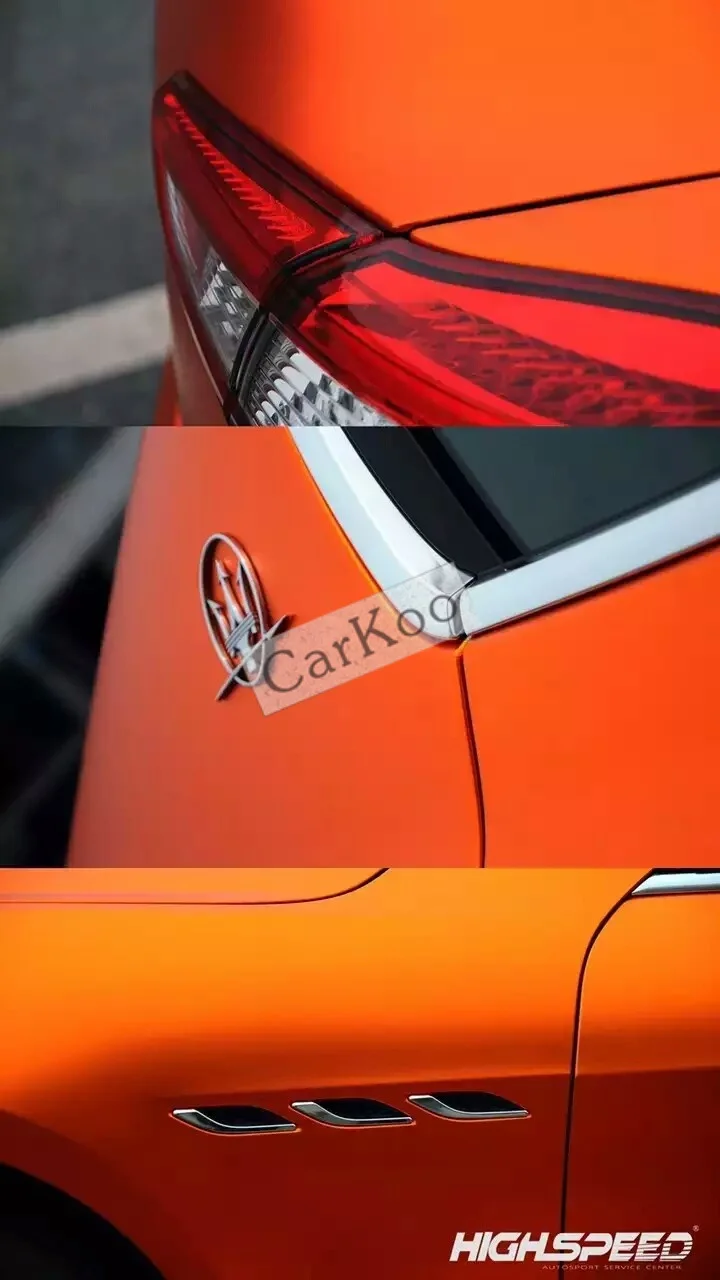 Orange Матовый хром винил автомобилей wrap Винил изменение цвета клей матовая пленка С Воздушного Пузыря Free Metallic
