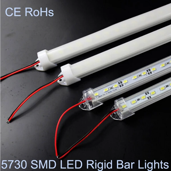 

0.5m Wholesale DC 12V 36pcs SMD 5630 LED Rigid Strip led Bar Light with U Aluminium shell set, Free shipping