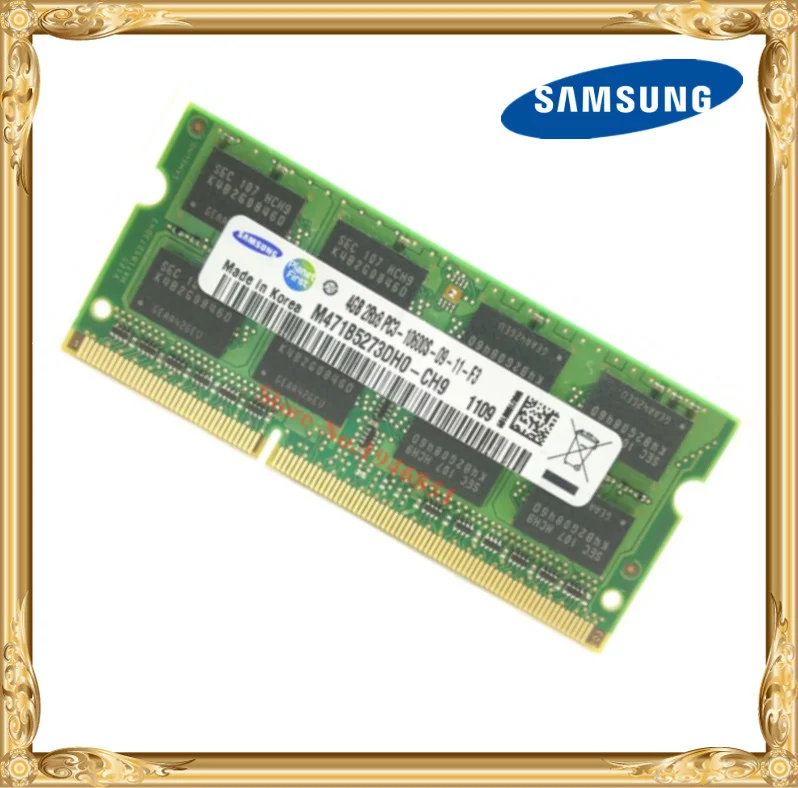 4g do Caderno da Memória 10600 do Portátil de Samsung Pc3-10600s Mhz Ram 1333 Ddr3 4 gb