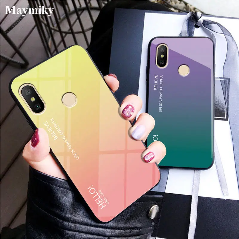 

Translucent Gradient Tempered Glass Case For Xiaomi Mi 5X Mi 6X A2 Redmi Note 5A 5 Pro Note 4X Case For Redmi 6 6A Pro S2 Cover