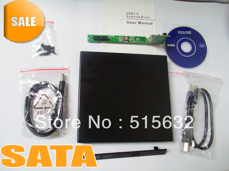Carcasa externa delgada 2,0 grabadora de DVD, SATA, 12,7mm|external case|external enclosureusb 2.0 enclosure - AliExpress
