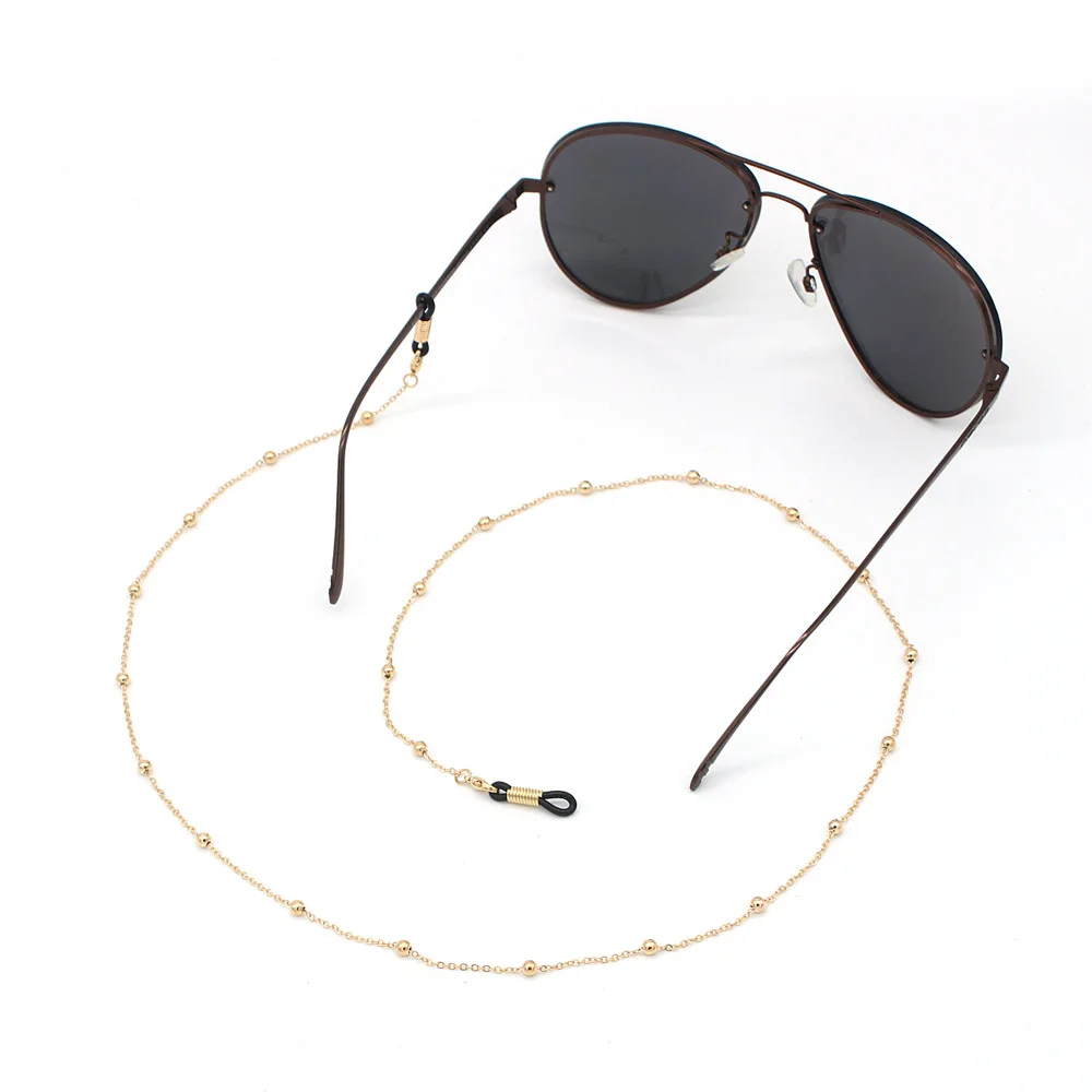 Модная цепочка для очков для чтения для женщин, металлические солнечные очки, шнуры, бисерный шнурок для очков, удерживающие ремни, золотые серебряные оправы, ремешки