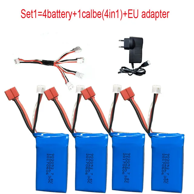 Lamsam High capacity battery for JJRC Q39 Wltoys A959-B A969-B A979-B K929-B RC Car Spare Parts 7.4V 1500mah Li-po Battery