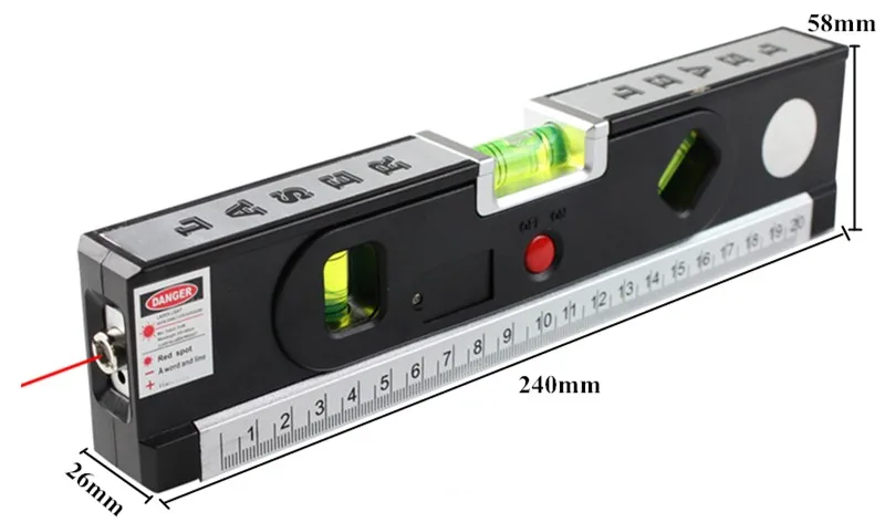 FJS Лазерный уровень Лазерный горизонт крест вертикальный лазерный светильник с измерением ленточная маркировка линии строительные инструменты 4 в 1