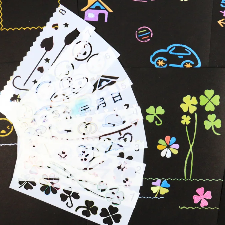 

8 Pcs New Different Drawing Shapes Kids Decor Props Painting Tools For DIY Album Accessories Scrapbooking Photo Album
