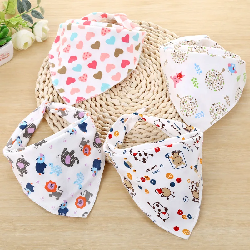 

1pc Baby Bibs Cotton Infant Feeding Towel Bibs Cartoon Newborn Girls Boys Toddler Triangle Scarf Bandana Cute Cartoon Burp Cloth