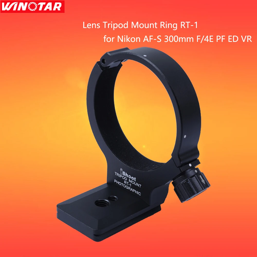 

Lens Tripod Mount Ring RT-1 Camera Support Holder Collar with Arca Fit Quick Release Plate for Nikon AF-S 300mm F/4E PF ED VR