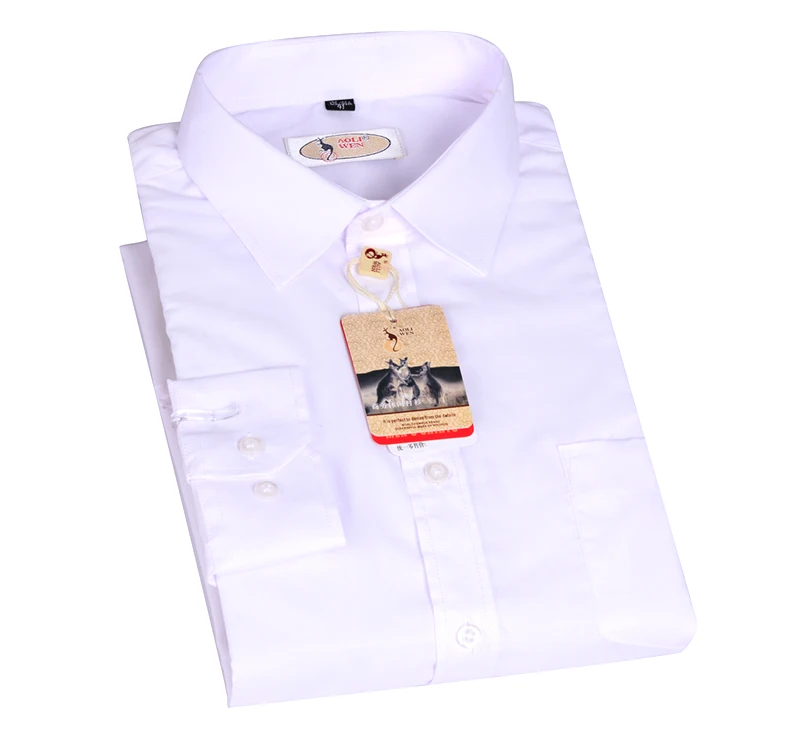 AOLIWEN Высококачественная Мужская рубашка с длинным рукавом деловая синяя и белая серая рубашка мужская деловая Повседневная рубашка с длинными рукавами - Цвет: W