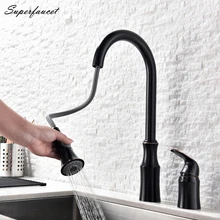 Superfaucet Кухонный Кран Pull-Out, Кухонная Раковина Смесители, Кухонные Смесители, Краны для Раковины, Кухня смеситель Широкое HG-6534