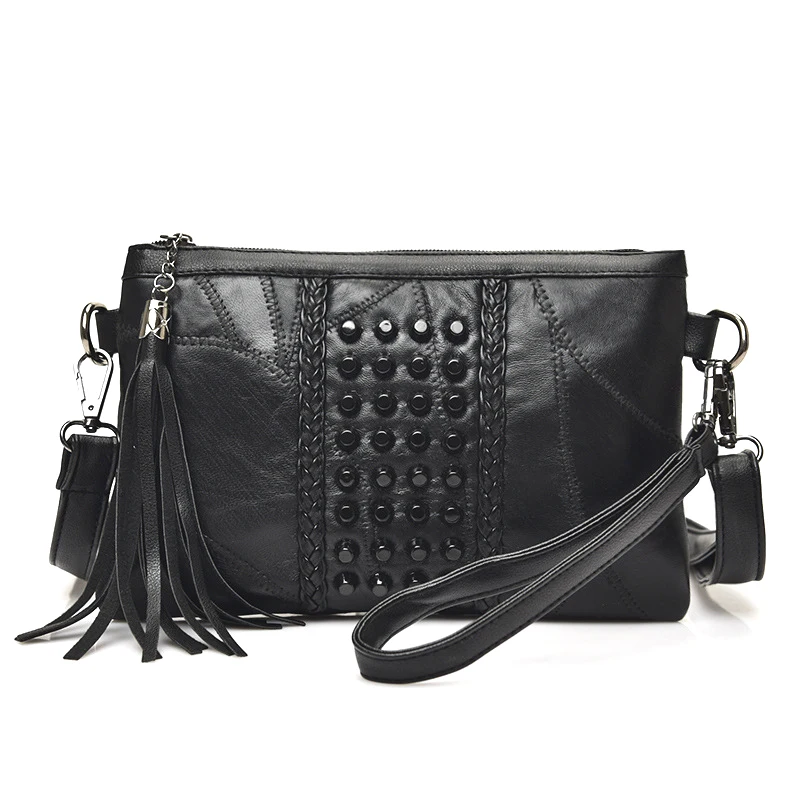 الأزياء شرابة المرأة أكياس الفاخرة مهدب حقائب جلد طبيعي المرأة حقيبة ساعي للفتيات Crossbody حقيبة الإناث براثن