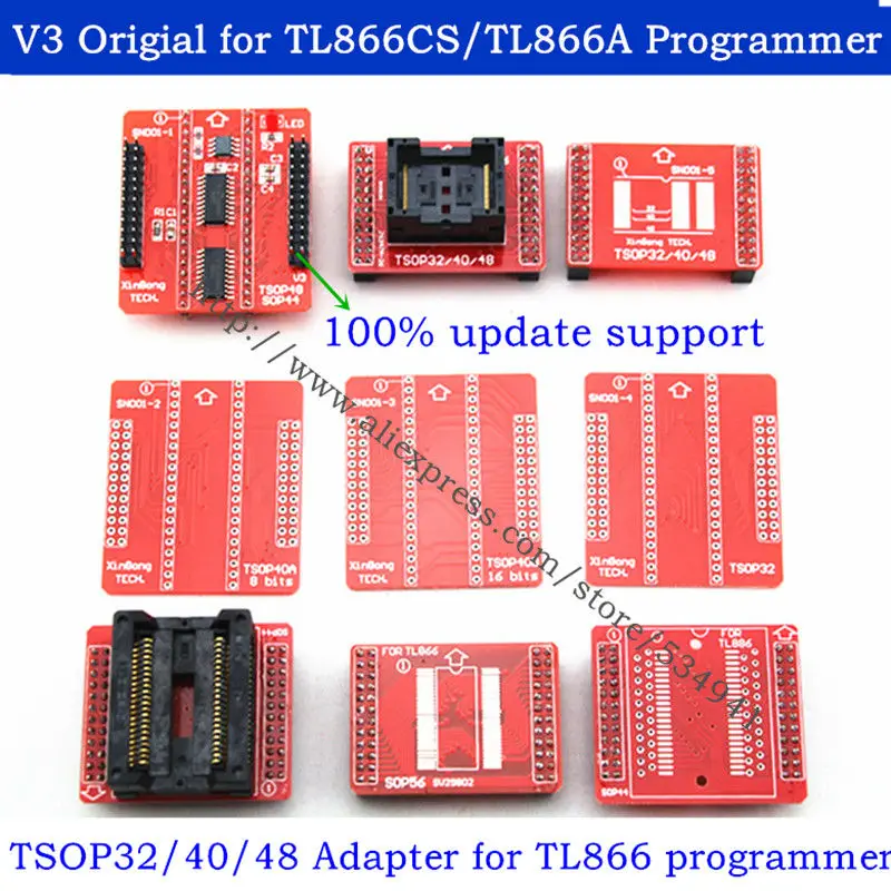 V3 TSOP32 TSOP40 SOP44 TSOP48 ZIF адаптер Комплект для MiniPro TL866II Plus/TL866A/TL866CS программист двойные штифты контакт