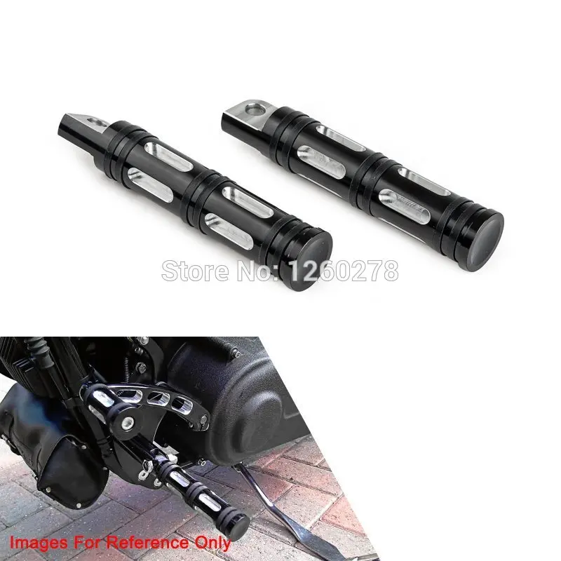 Motorcycle Black CNC Edge Cut Foot pegs Foot Rests For Harley Touring Sportster Dyna Softail