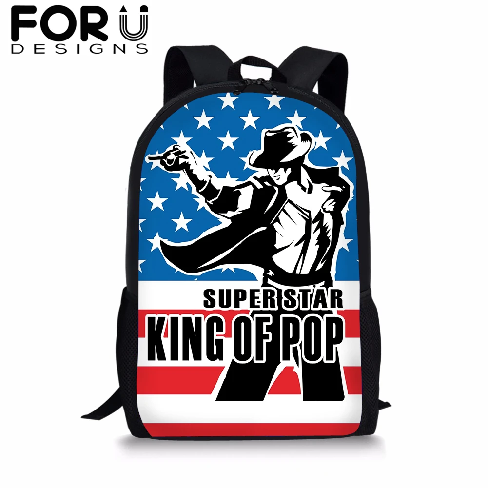 

FORUDESIGNS MJ Orthopedic Backpack for Students Back To School Bags Boy Kids King of POP Bookbag Children Notebook Backpack 2019