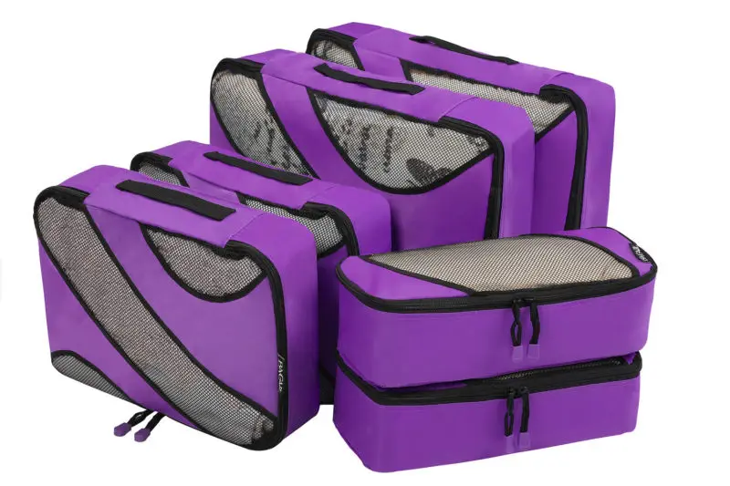 Purple Рюкзак 6 комплектов упаковочных кубиков, 3 различных размера дорожный мешочек для багажа сумка-Органайзер - Цвет: Purple