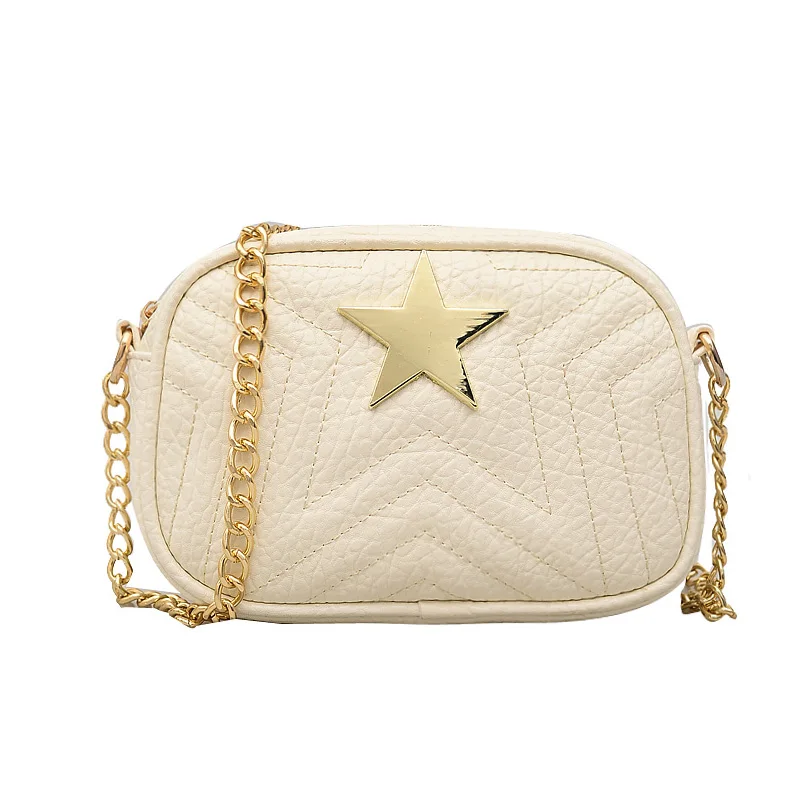 

Women Messenger Bag PU Leather Star Metal Chain Handbag Lady Girl Casual Crossbody Shoulder Bags FA$1