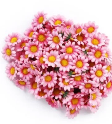 100 шт./лот 4 см мини шелковые подсолнухи искусственные головки цветов для свадебного украшения дома DIY ВЕНОК искусственные цветы для скрапбукинга - Цвет: pink