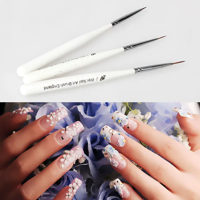 3pcs Line Scanning Nail Design Brushes Acrylic Nail Art Painting